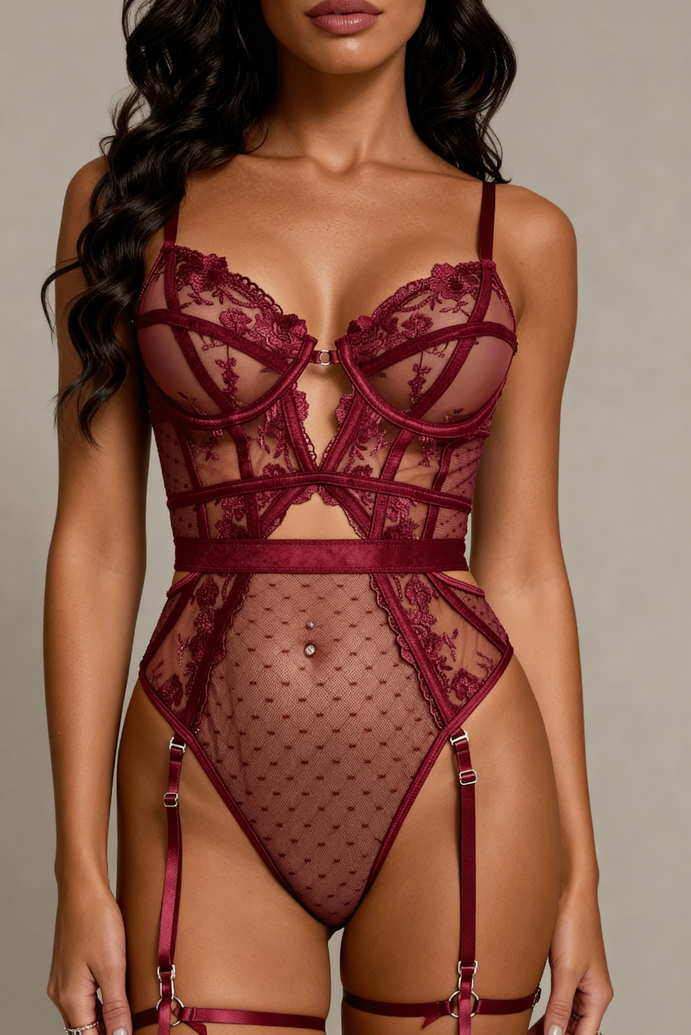 Body en dentelle avec tour de cuisses - AUDACE Bordeaux - NAKED Underwear FR