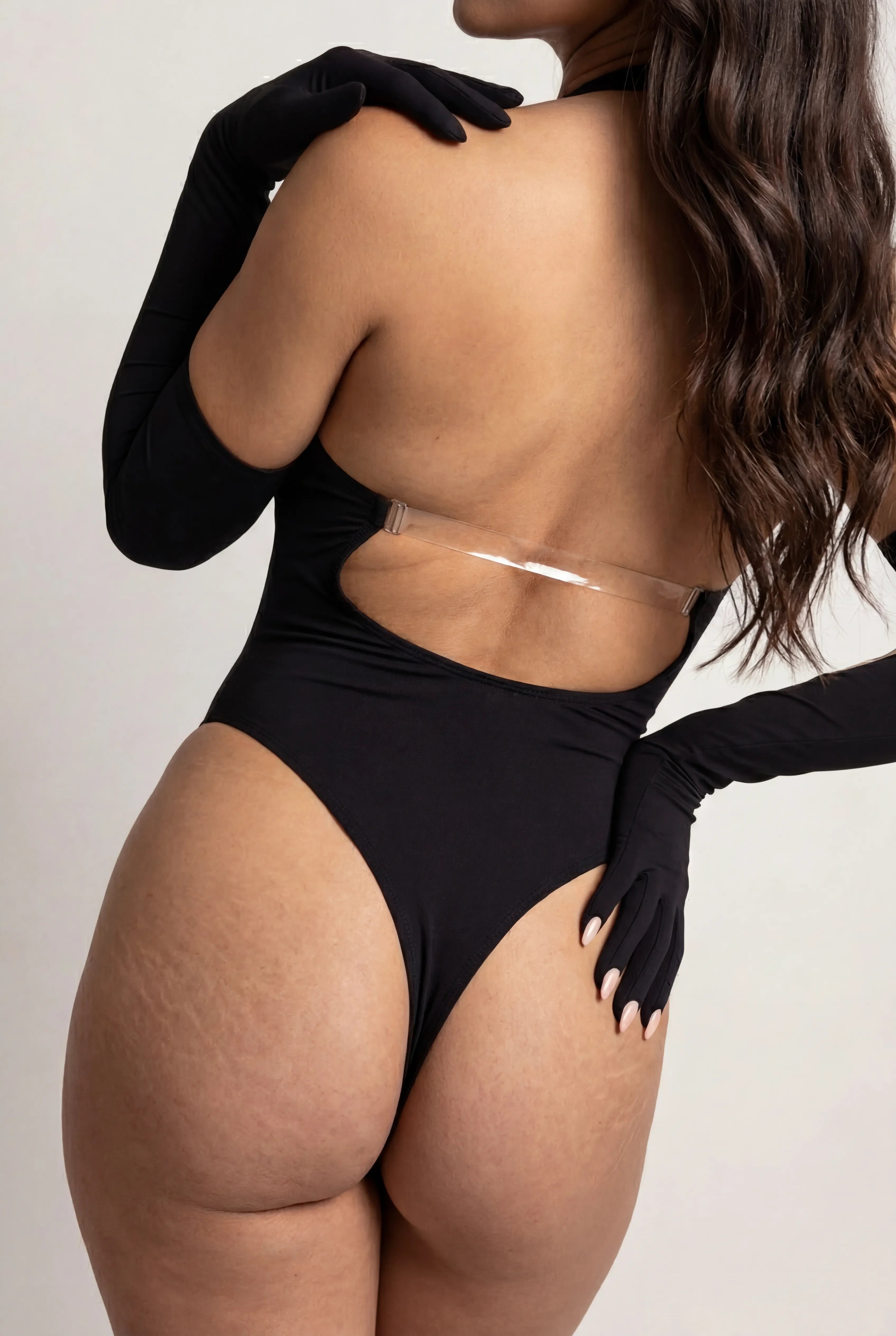 Body pour femme avec gants – ILLUSION Noir