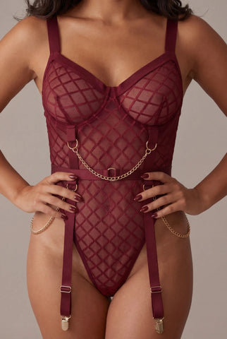 Women's bodysuit - WILD Bordeaux