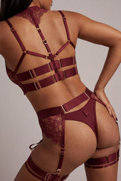 Four-piece lingerie set - KEELY Bordeaux 