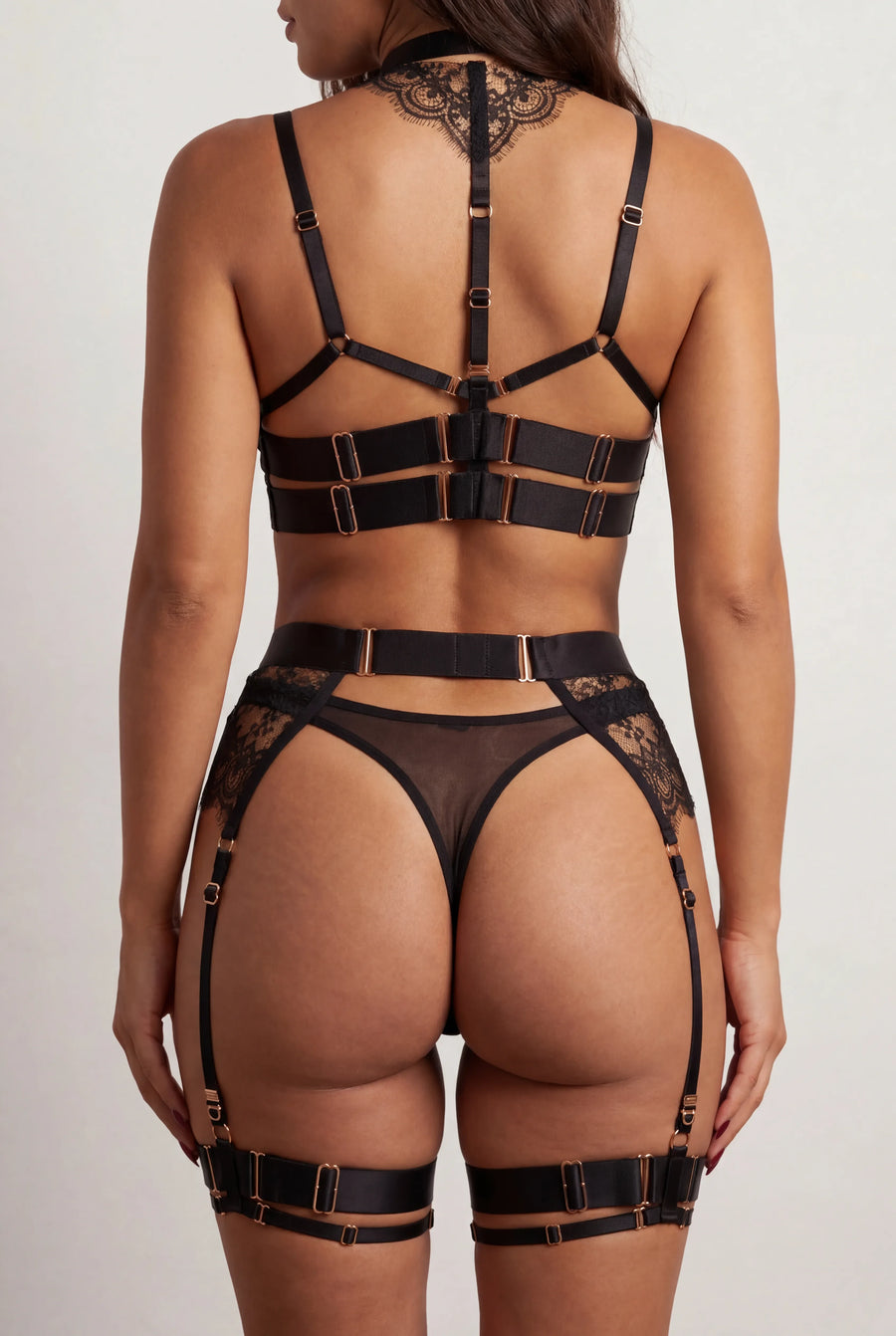 Four-piece lingerie set - KEELY Black 